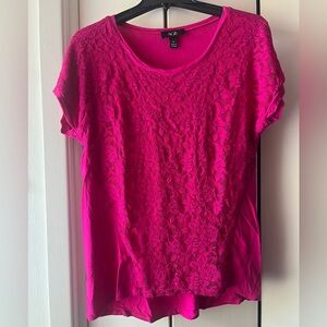 AGB. M Magenta, Floral Lace Top